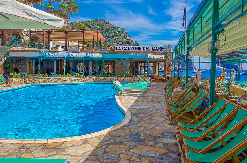 Hotel pool day pass in Capri