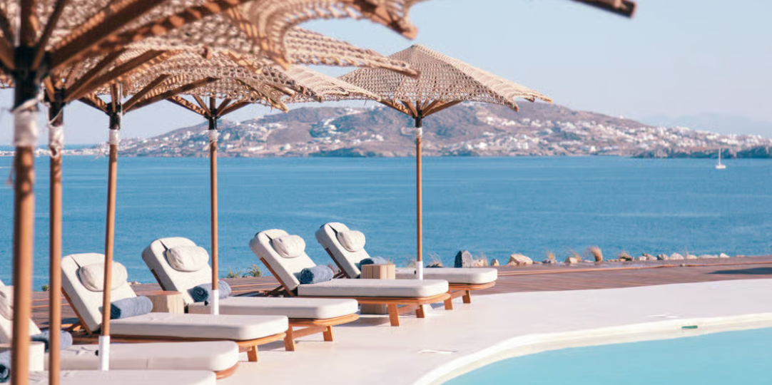 Destino Pacha Mykonos adults-only sea-view pool at Agios Stefanos