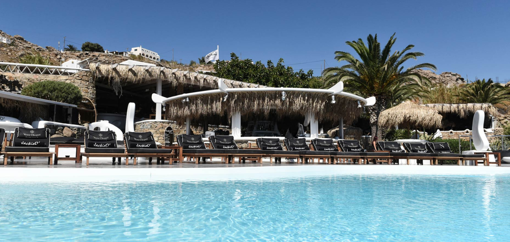 Jackie O' Beach Club pool and jacuzzi on Super Paradise Beach Mykonos